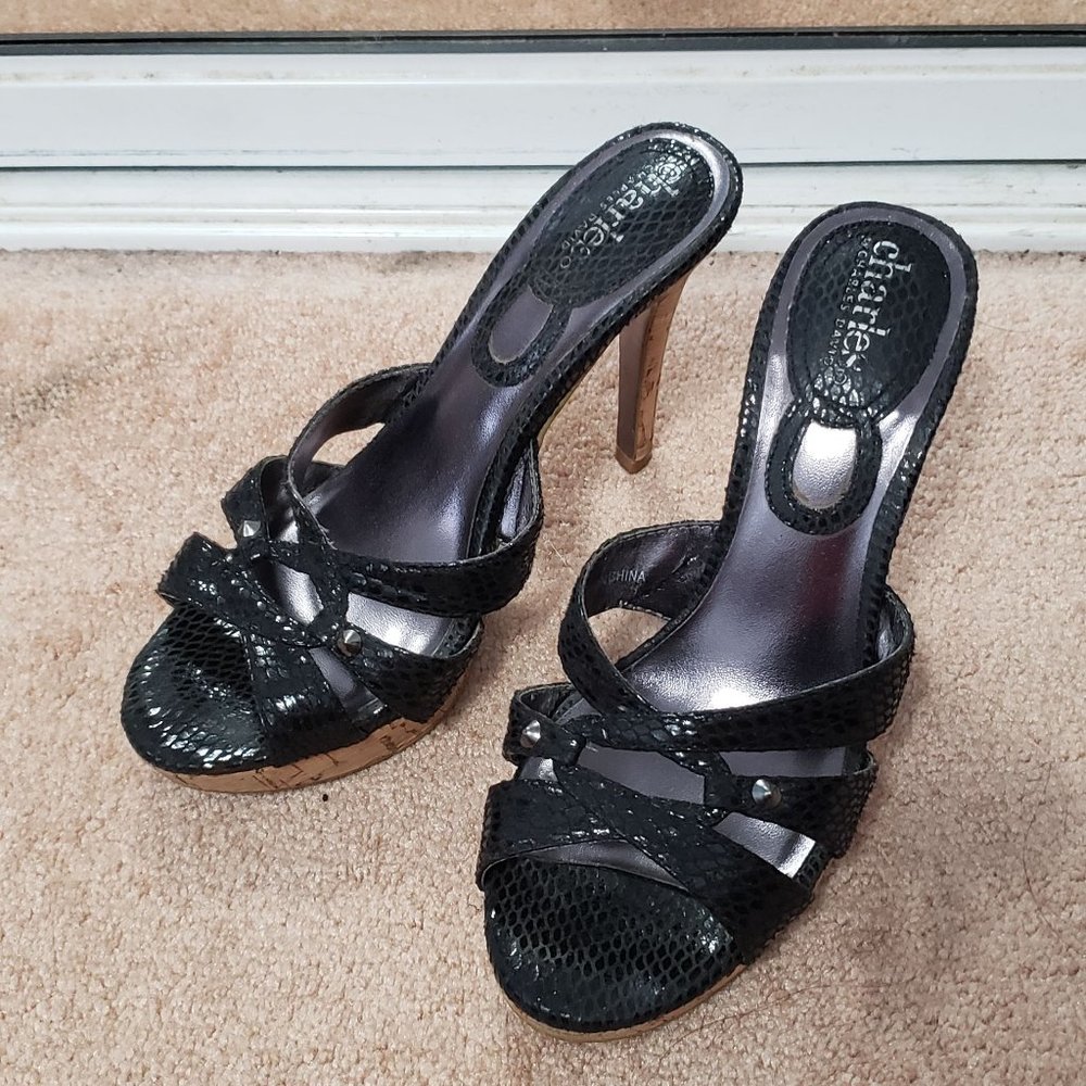 Charles by Charles David Cork Heels Sandals size 6
